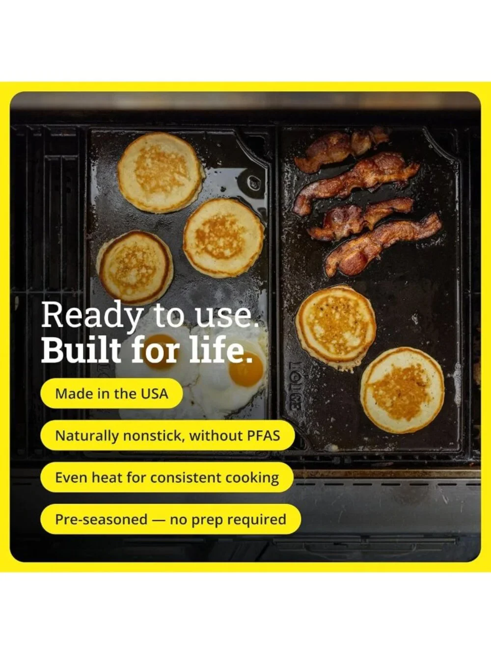 Reversible Cast Iron Grill/Griddle Pan - 16.75